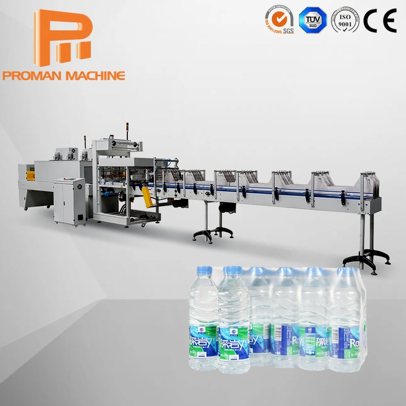 Máquina de embalaje de plástico de jugo de agua de la máquina de embalaje de película automática Máquina de embalaje con túnel de retracción