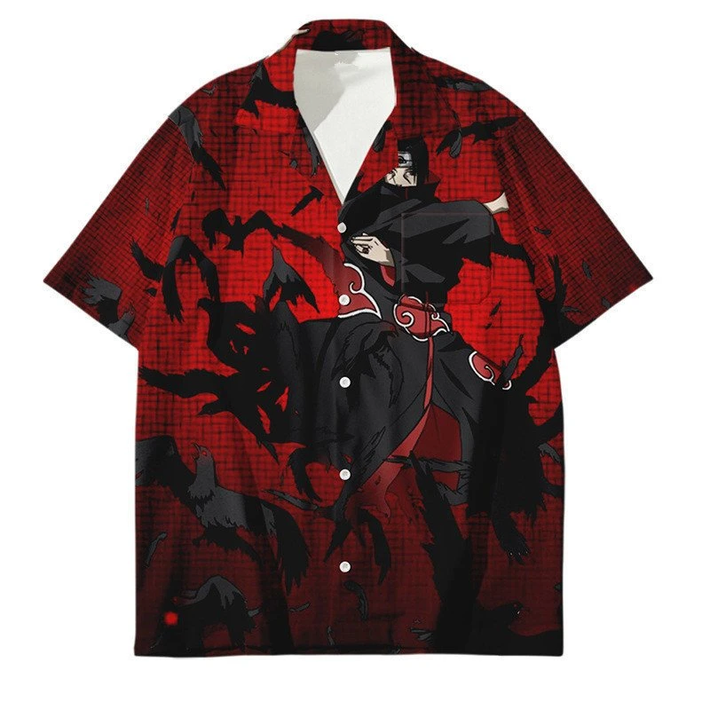 Manga Naruto Series Shirts 3D Digital Printed Short-Sleeved Men's Shirts Cosplay