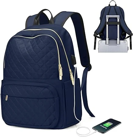 Laptop Backpack Women Work Business Computer Bags USB Charging Port Waterproof