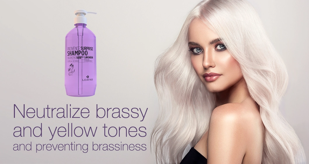 Private Label Good Quality Lavender & Blue Chamomile Balancing Blonde & Silver Hair Shampoo