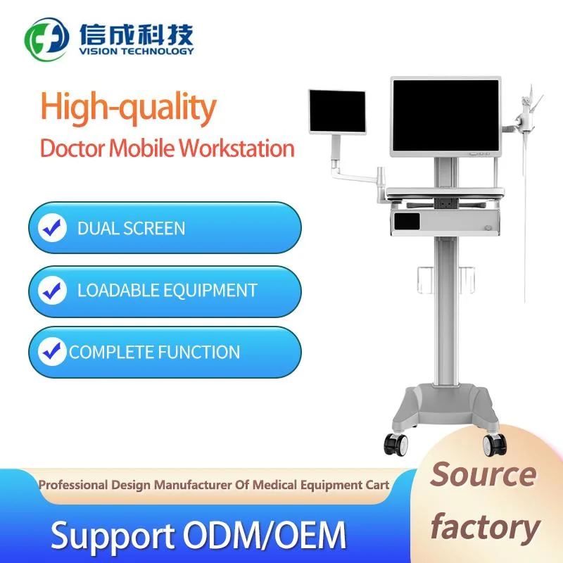 Hospital Electrotome/Endoscopy/Ultrasound Healthcare Medical Workstation Trolley and Cart on Wheels