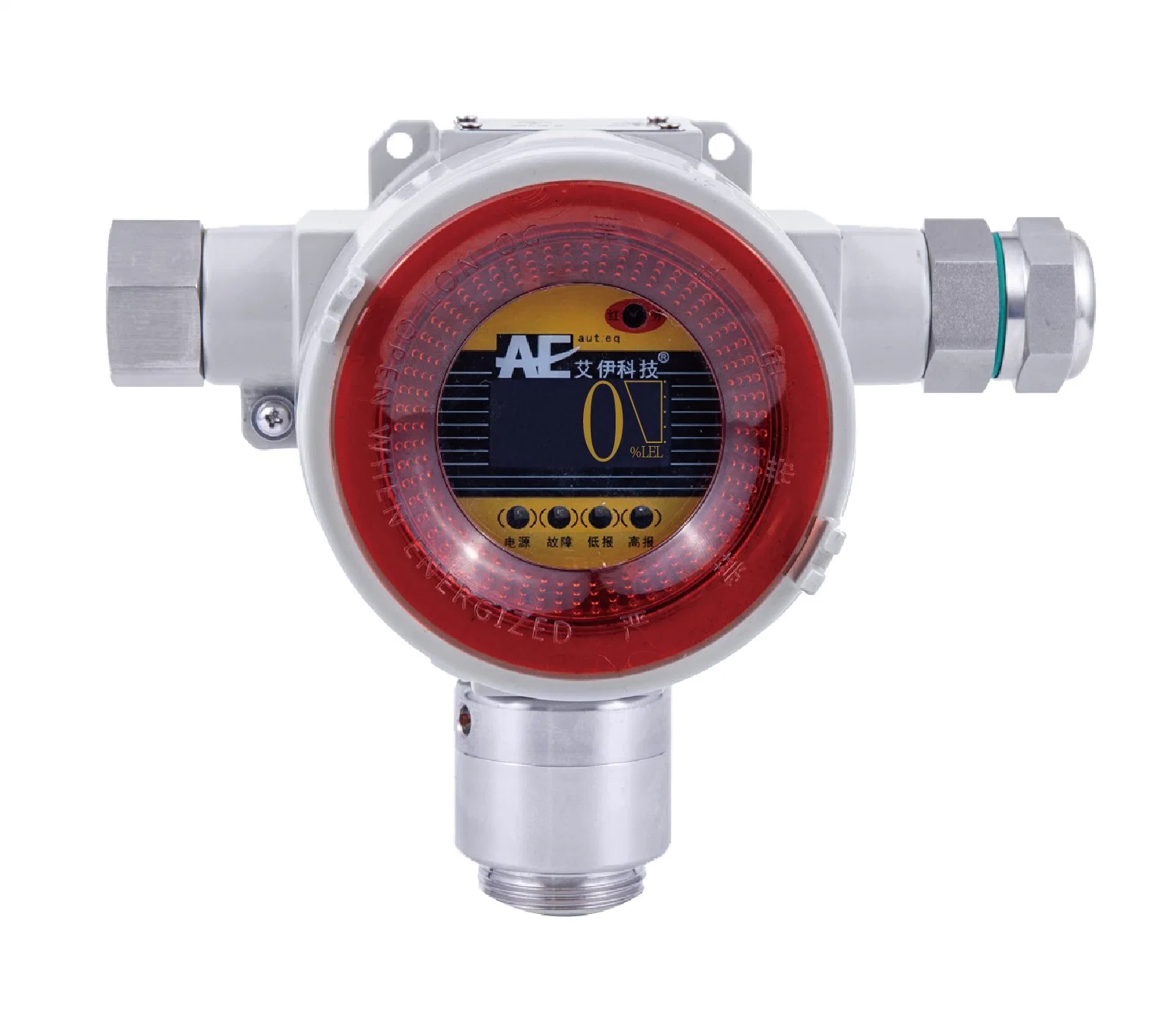 Prueba de explosiones de gas combustible inflamable Monitor detector fijo de alarma que se utiliza en la industria química