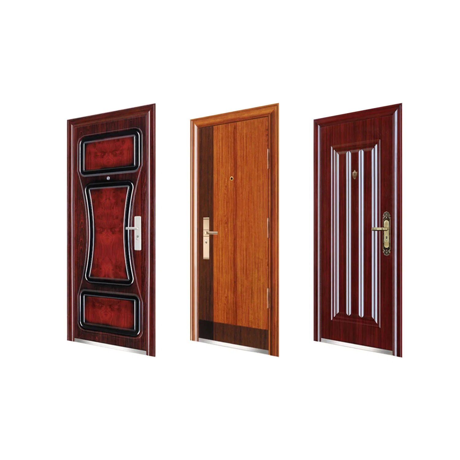 Modern Simple Design Turkish Style Steel Wood Armored Door Security Door