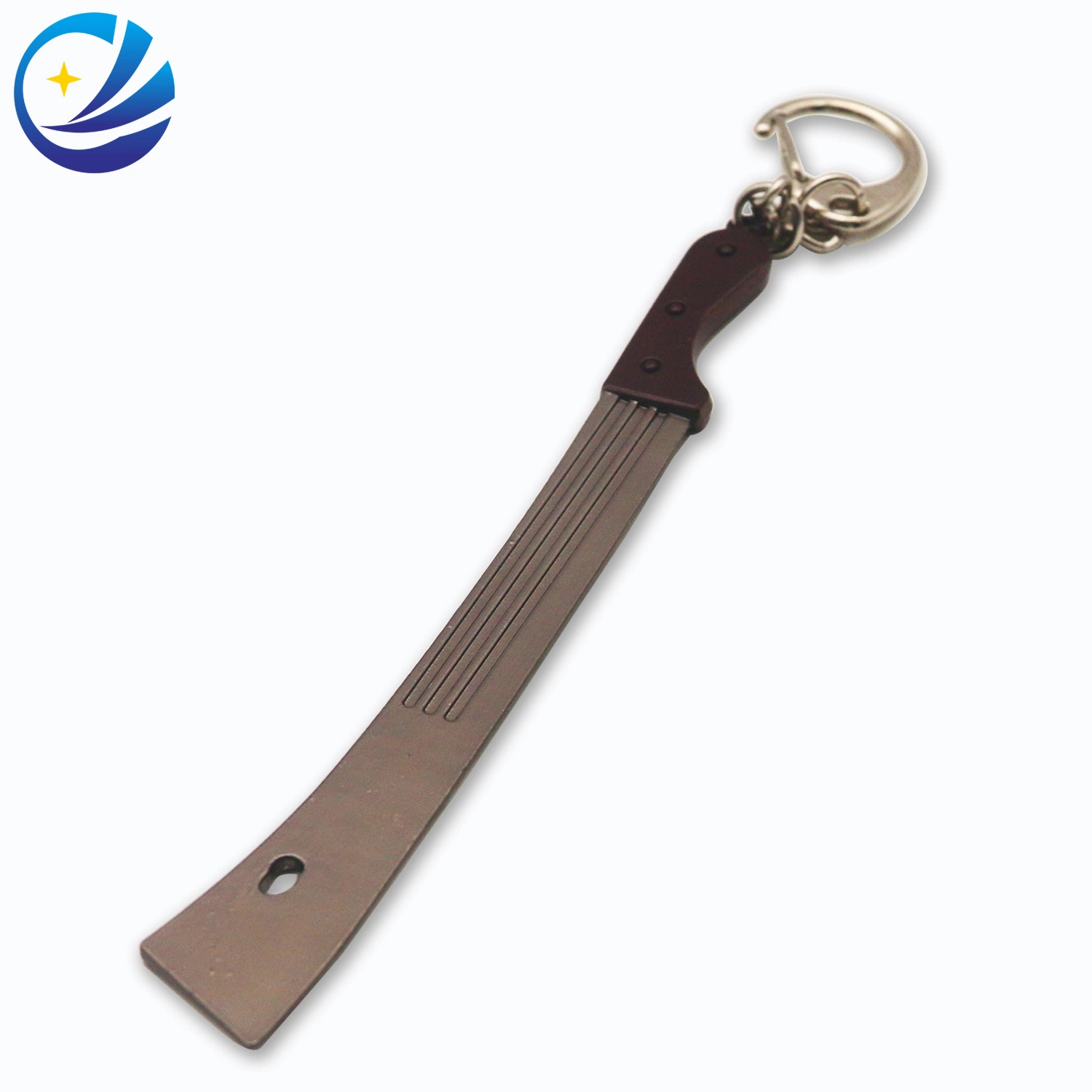 2022 Stock Hot-Sale Custom Fashion Laser Carving Logo Spin Gun Spear Firearm Hand-Arm Mold Key Chain Metal Art Crafts Surfboard Katana Style Key Holder