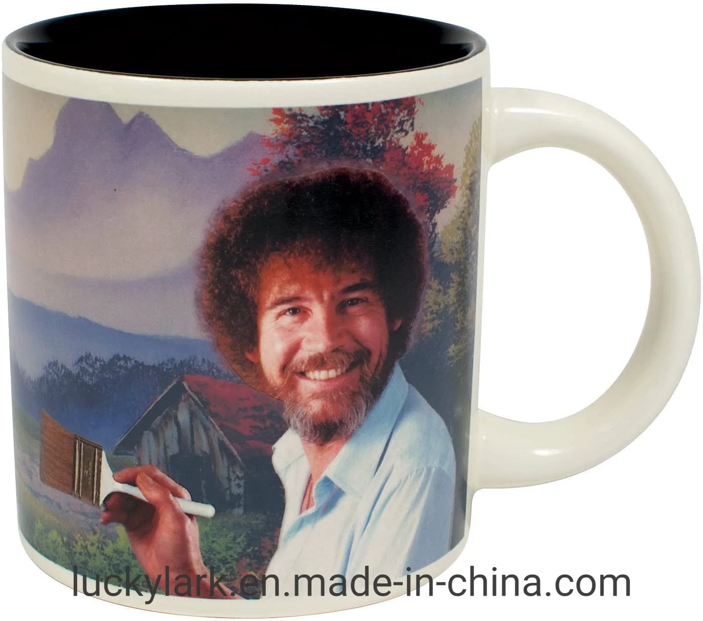 Bob Ross Heat Changing Mug - Add Coffee or Tea and a Happy Little Scene Appears - Comes in a Fun Gift Box