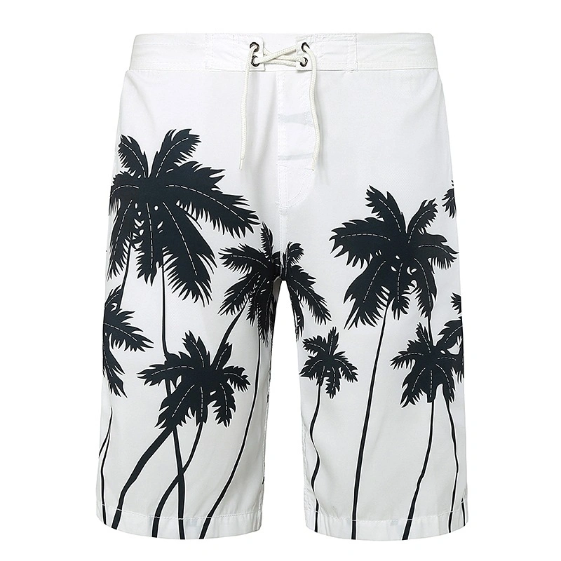 2021 Men Swim Trunks Shorts Beach Short Men Swimwear Pant Swim Short with Plam Tree Print