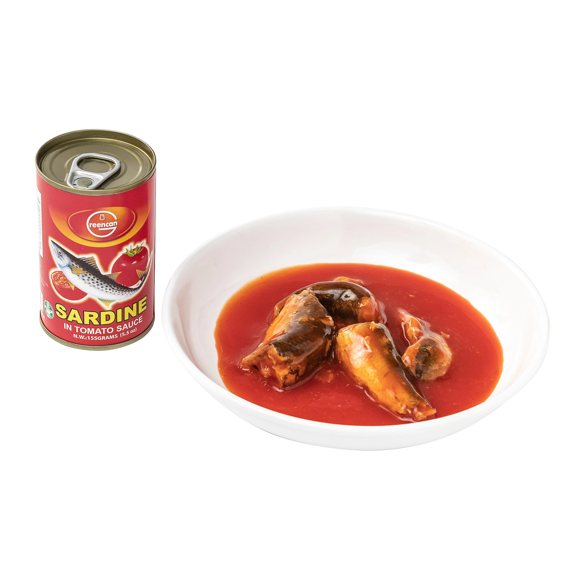 Origen China 155g conservas de sardinas en salsa de tomate