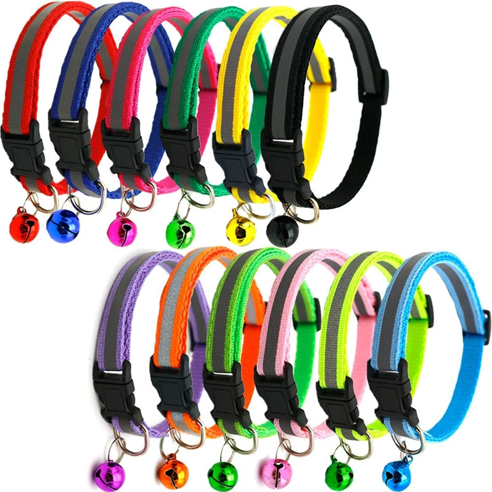 Pet Collar with Bell Adjustable Buckle Dog Collar Cat Puppy Pet Supplies Accessories