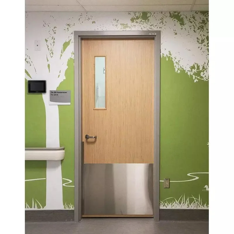 Cheap Price Prehung Wooden Internal Door Primer HDF Timber Doors with Metal Steel Frame