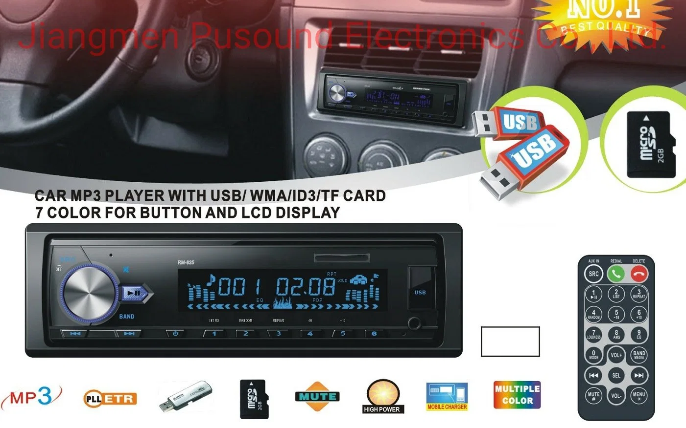 One DIN Car Radio FM USB SD Player One DIN Auto Car Radio