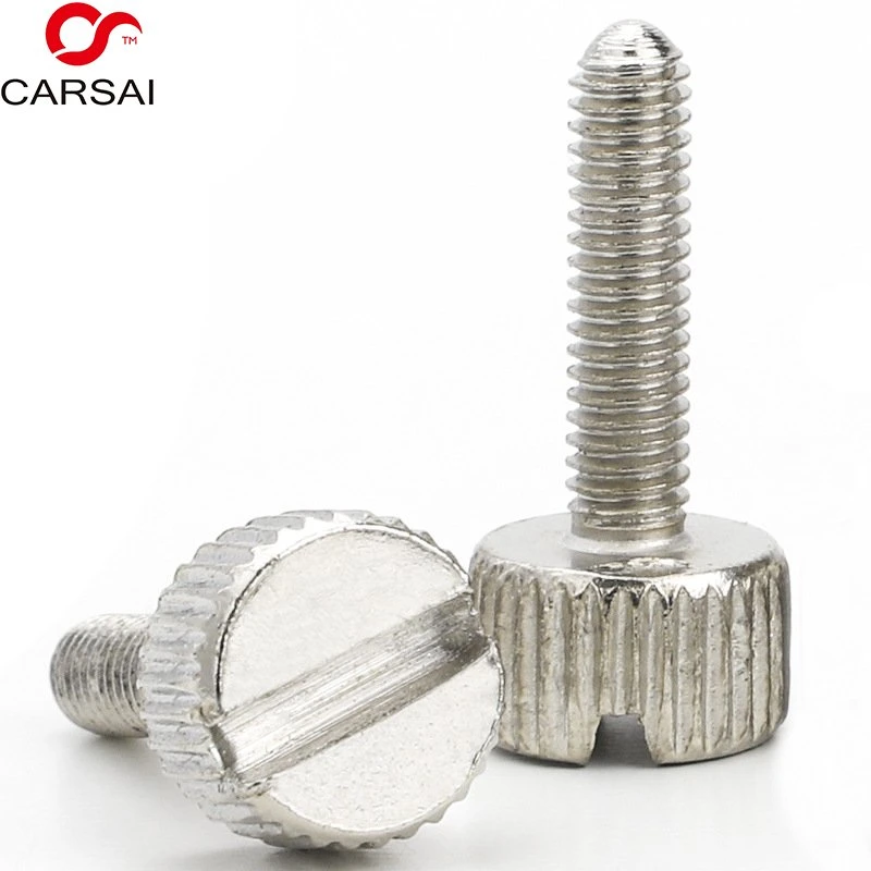 Carbon Steel Nickel-Plated White Zinc Plated Stainless 304 Lotted Pan Round Head Vertical Knurled Coin Slot Straight Hand Thumb Screw Wholesale Manufacturer