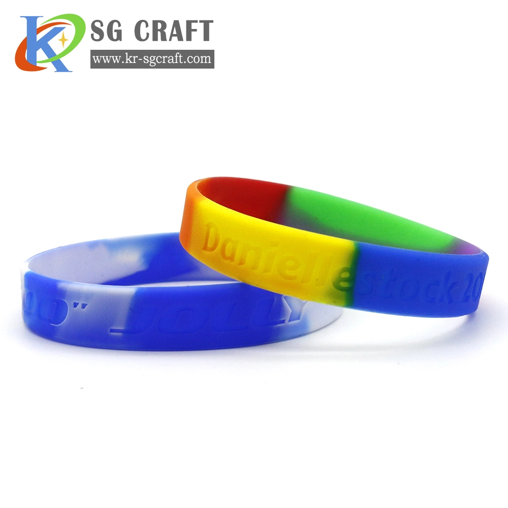 High quality/High cost performance  Customized Printed Logo Rainbow Rubber Adjustable Silicone Wristband