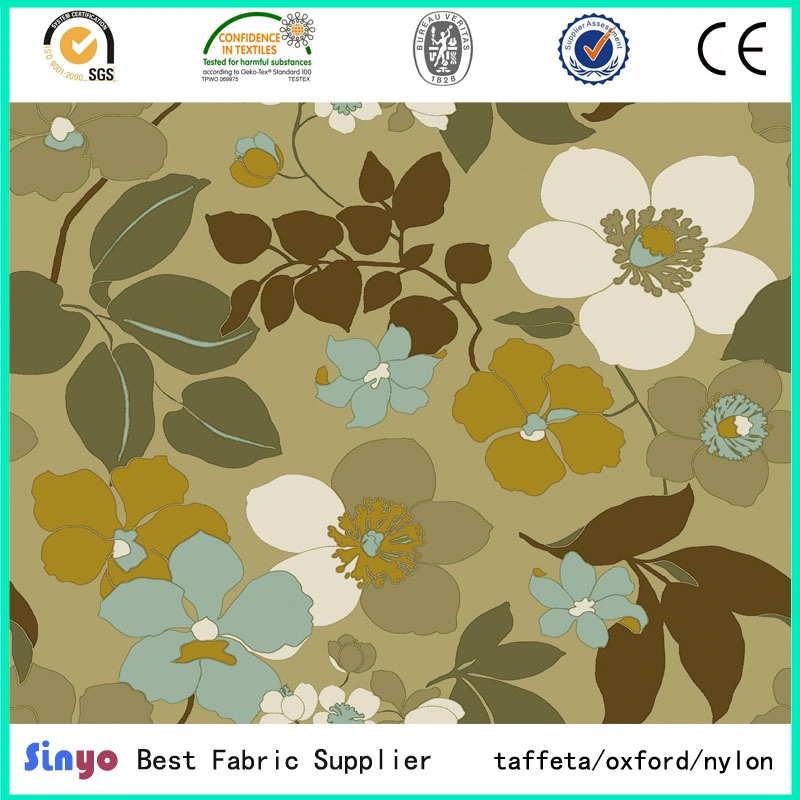 Polyester Leaf Printed PU PVC Coated Oxford Cloth