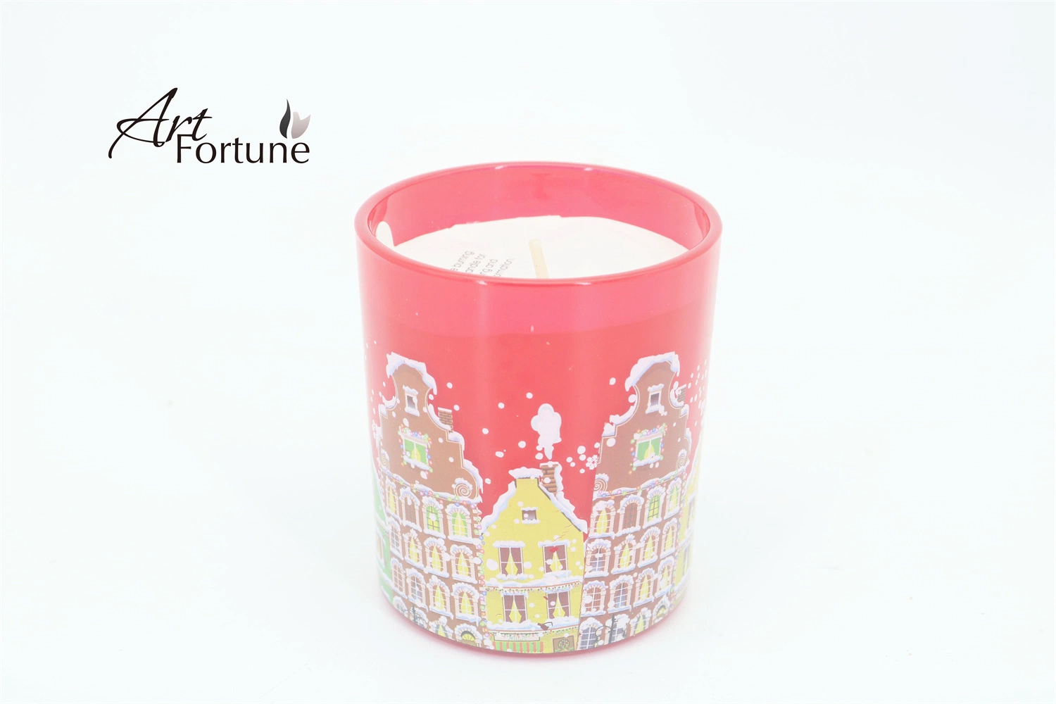 Jarro de vidro personalizado Hot Sale Candle com tampa dourada para Natal