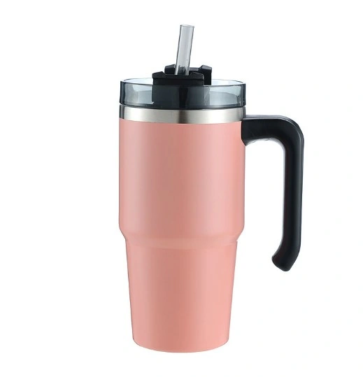 600ml 304 Stainless Steel Vacuum Cup Double-Layer Straw Ice Bully Cup