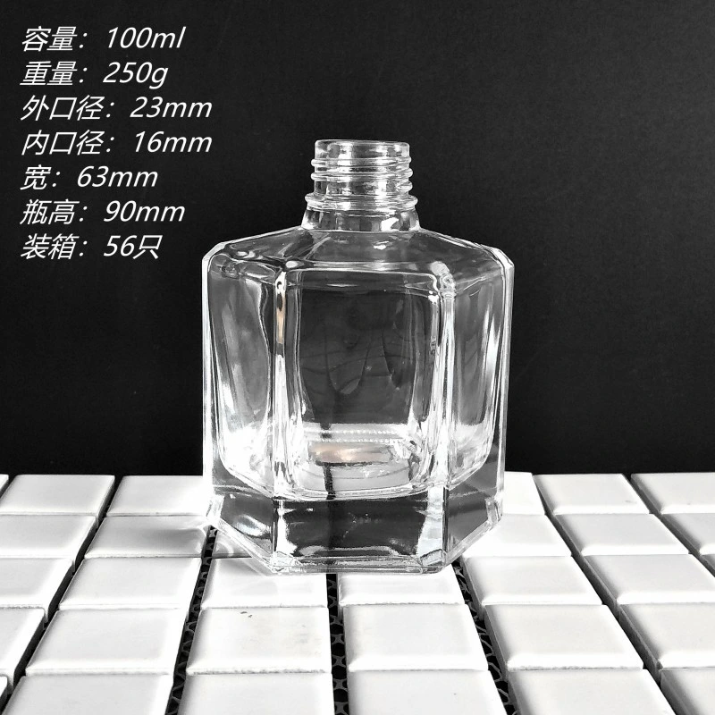 Crystal White Material High -End Set Aromatherapy Bottle Spot 100ml Hexagonal Aromatherapy Glass Bottle Hexagonal Glass Aromatherapy Bottle