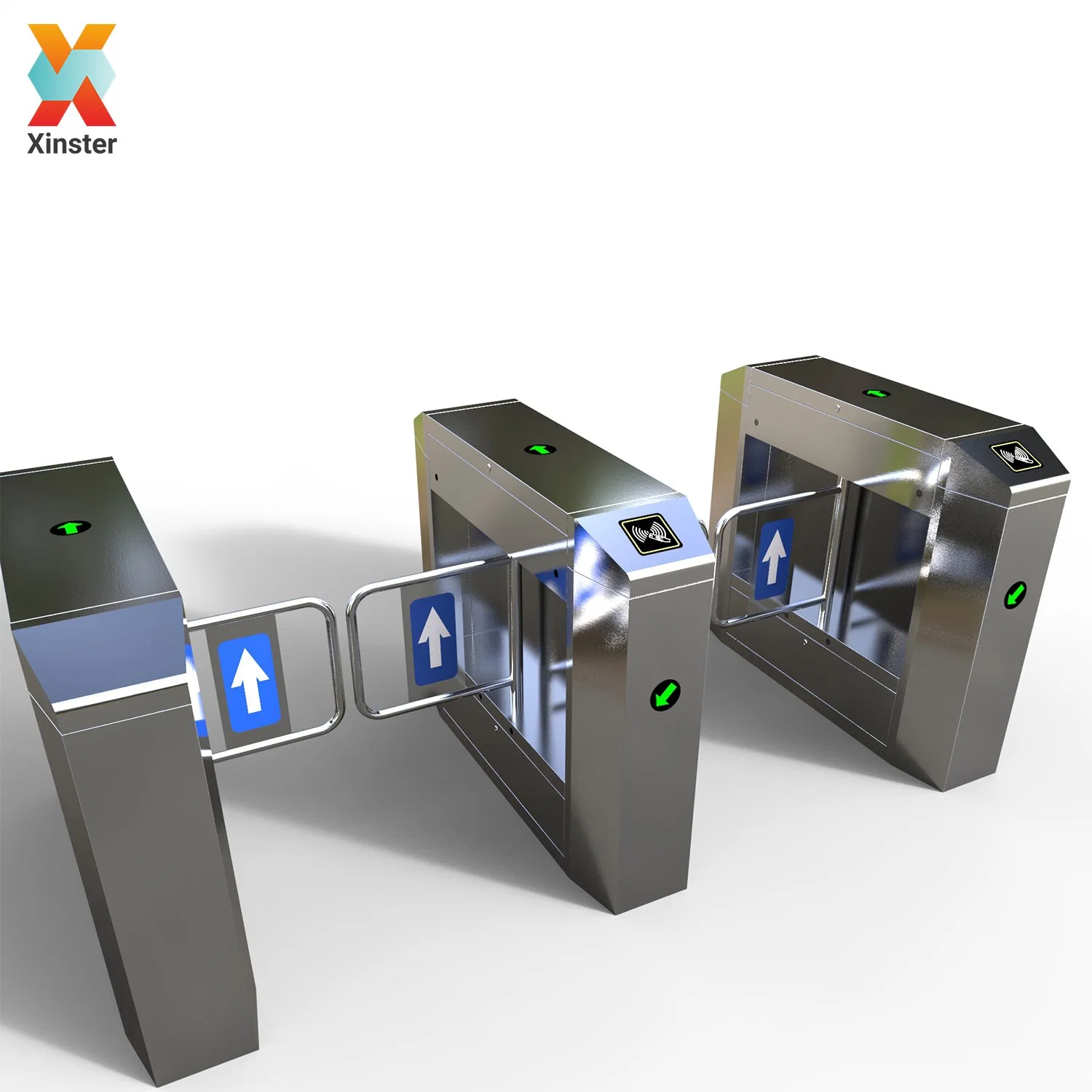 Swing Barrier Turnstile Single Lane Indoor Speed Gate RFID Fußgängerweg Speed Gate Klappenbarriere