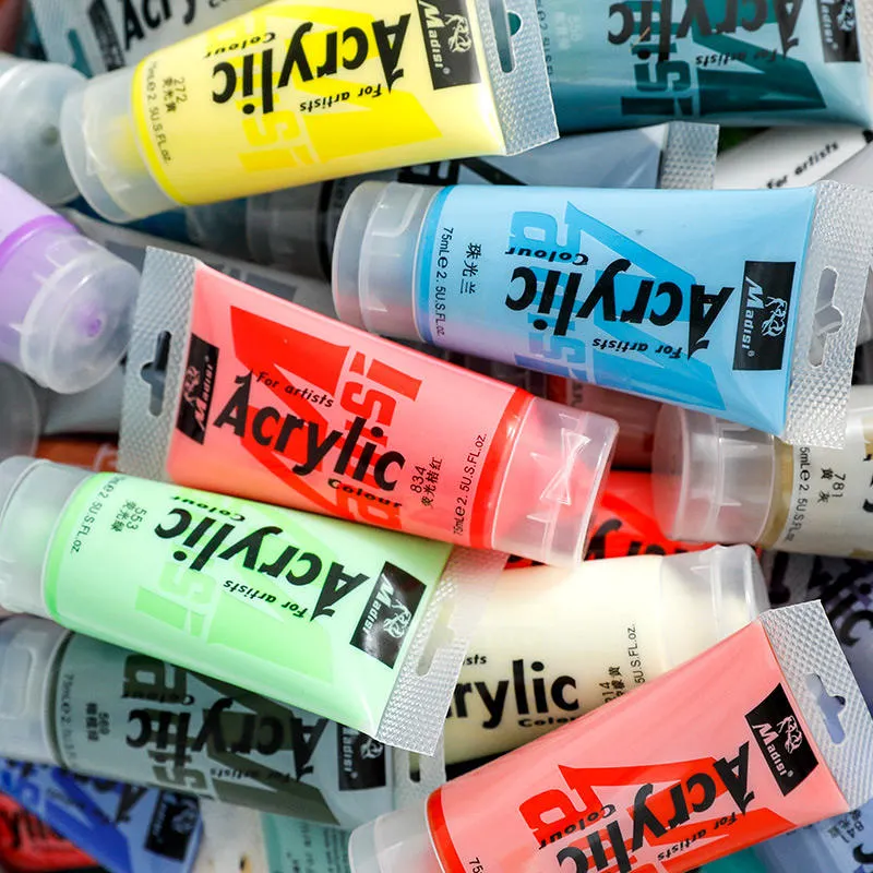 Art Supplies Student Beginner 79 Color 75ml Plastic Tube Wholesale/Supplier Artist Acrylic Paints