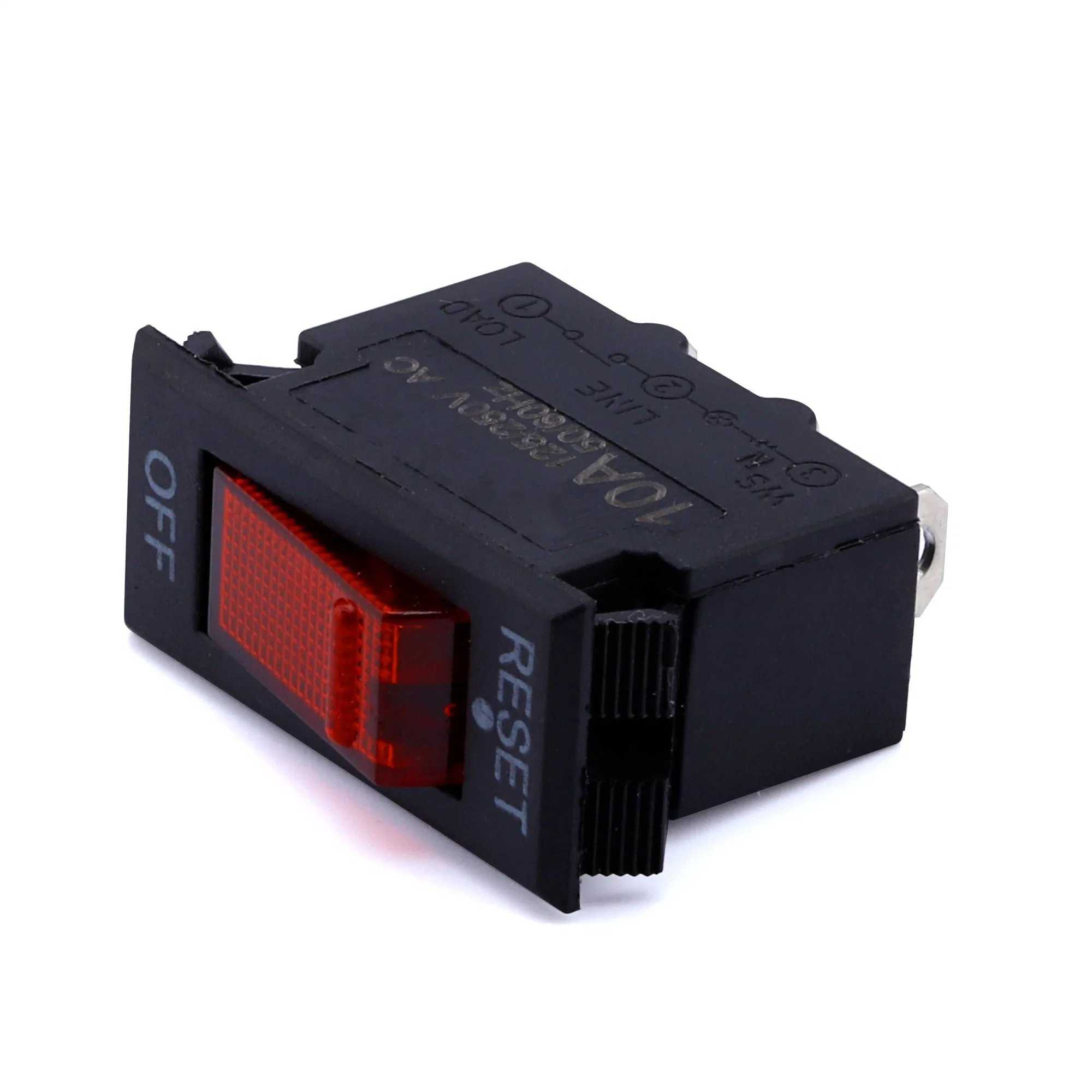 5A-20A 125/250VAC 3pin Mini Rocker Switch Manual Reset Protector