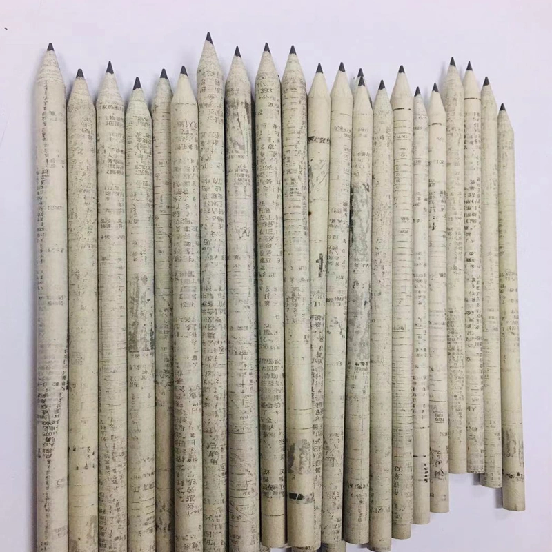 Customized Pre-Sharpened Recycled Newspaper Pencil for Office Supply