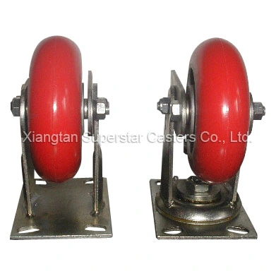 5 Inch Fix Caster Wheels, Manufacturer Industrial Shock Absorbing Rubber Casters, Excellent Quality