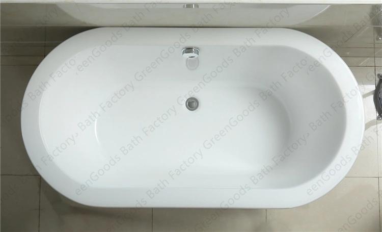 Venta caliente barata 1600 mm de acrílico gris independiente Oval bañera perfecta