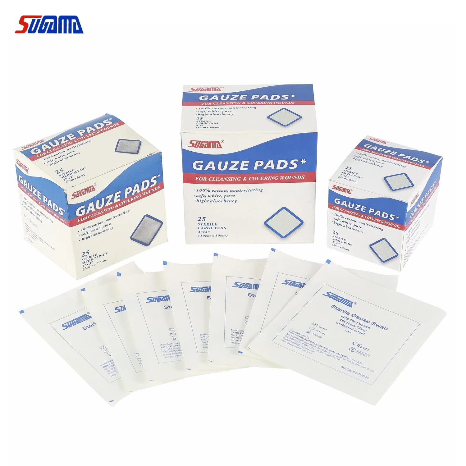 Medical Disposable 100% Cotton Sterile Surgical Gauze Swab with Xray Thread