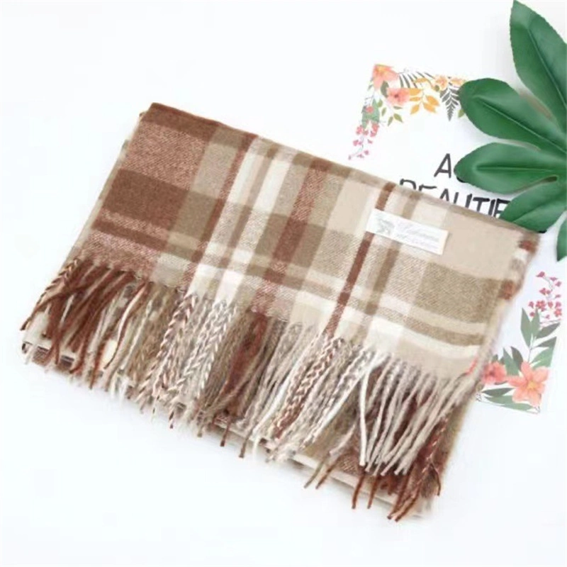 Factory Direct Supply Scarf & Warm Fashion Plaid Fringe Scarf