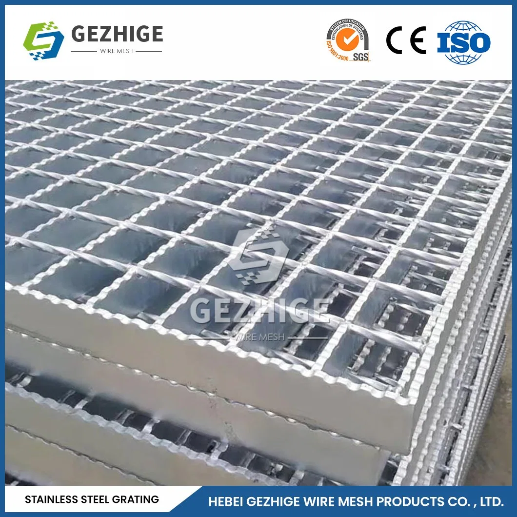 Gezhige Self-Cleaning Stainless Steel Channel Grate Manufacturing Custom Iron Steel Grating China 25 30mm Bearing Bar Pitch Ss Floor Drain Grating