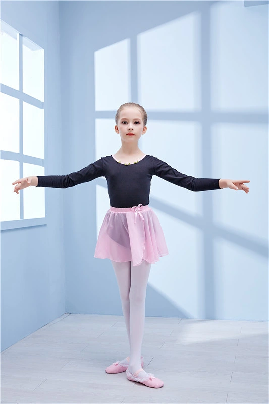 Cute Girls Cotton Ballet Kids Dance Girl Training Dancewear with Dress