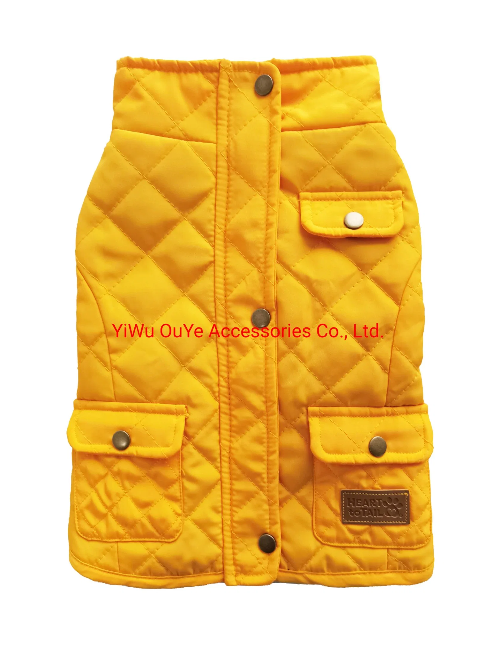 La moda de alta calidad Quilting-Seam Windproof Turtleneck Botón Zip bolsillo perro abrigo Chaqueta ropa Accesorios ropa para mascotas