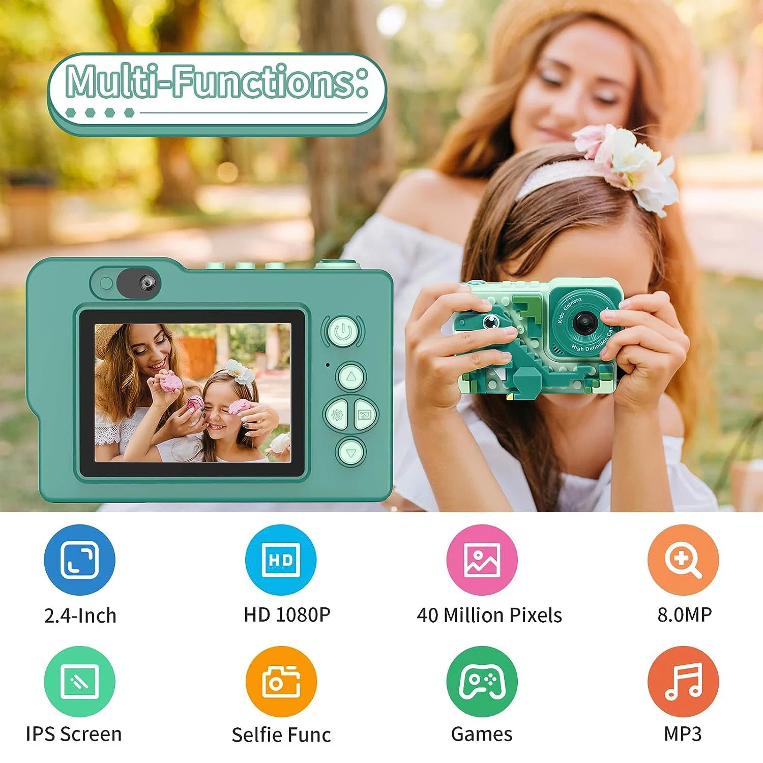 Mini Camera for Kids with Built-in Games Dual Lens Video Recorder with Puzzle Game Cute Children&prime; S Toy Gift Kids&prime; Digital Camera