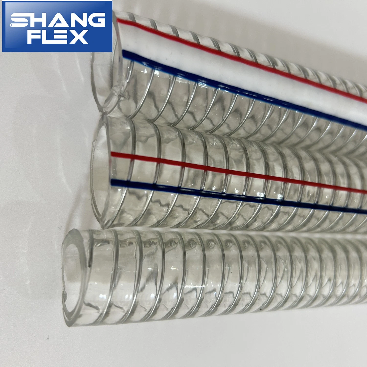 Long Life Flexible PVC Cover Spiral Steel Wire Suction Pipe Hose