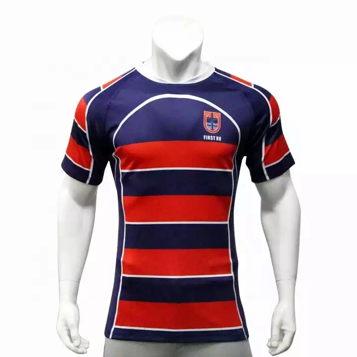 Customize Sublimation Durable Polyester Round Neck Rugby Jersey Custom Sublimated Quick Dry Wholesale Rugby Wear Cheap Rugby Shirt