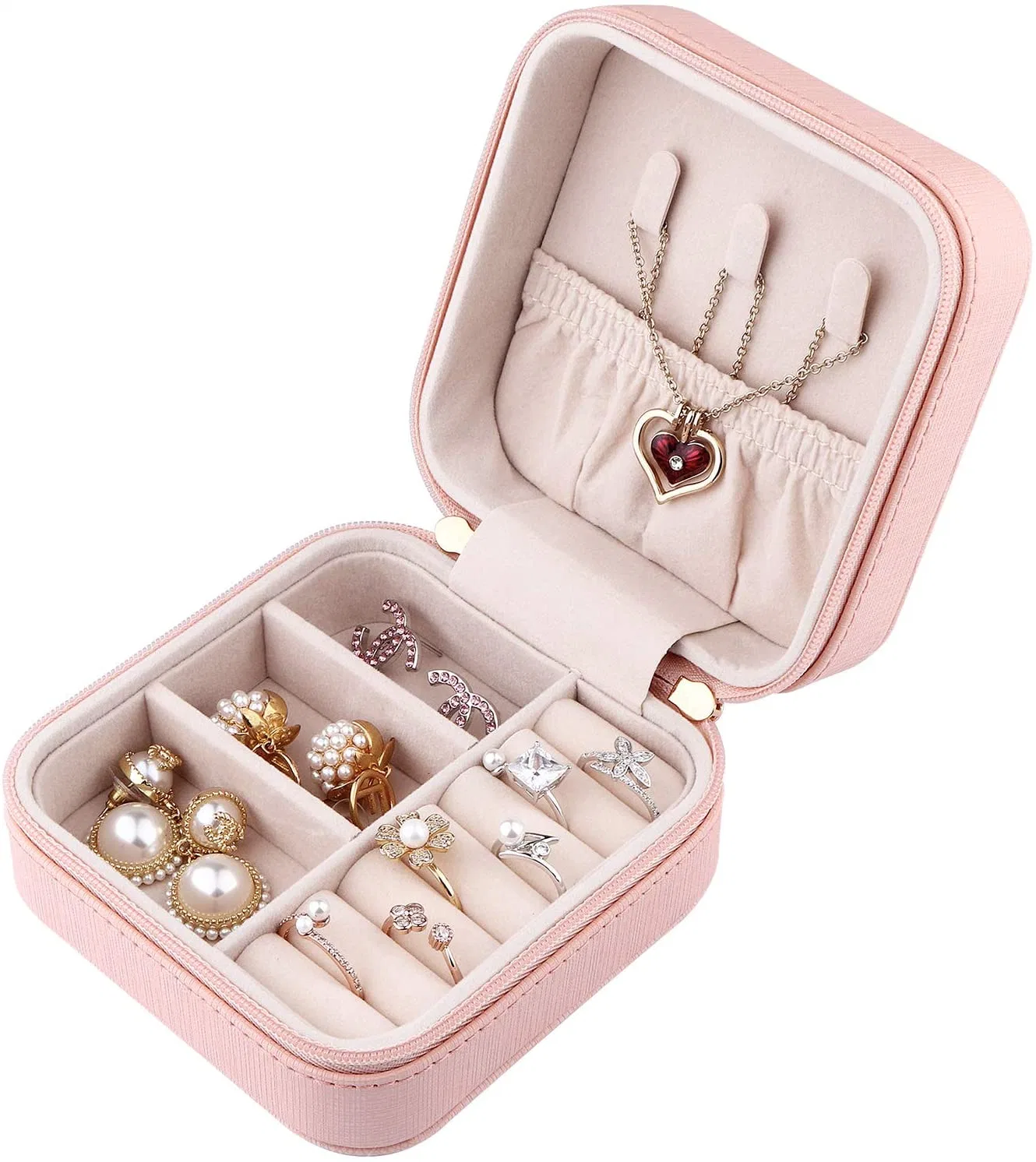 Rings Earrings Necklaces Travel Organizer Portable Small Jewelry Box