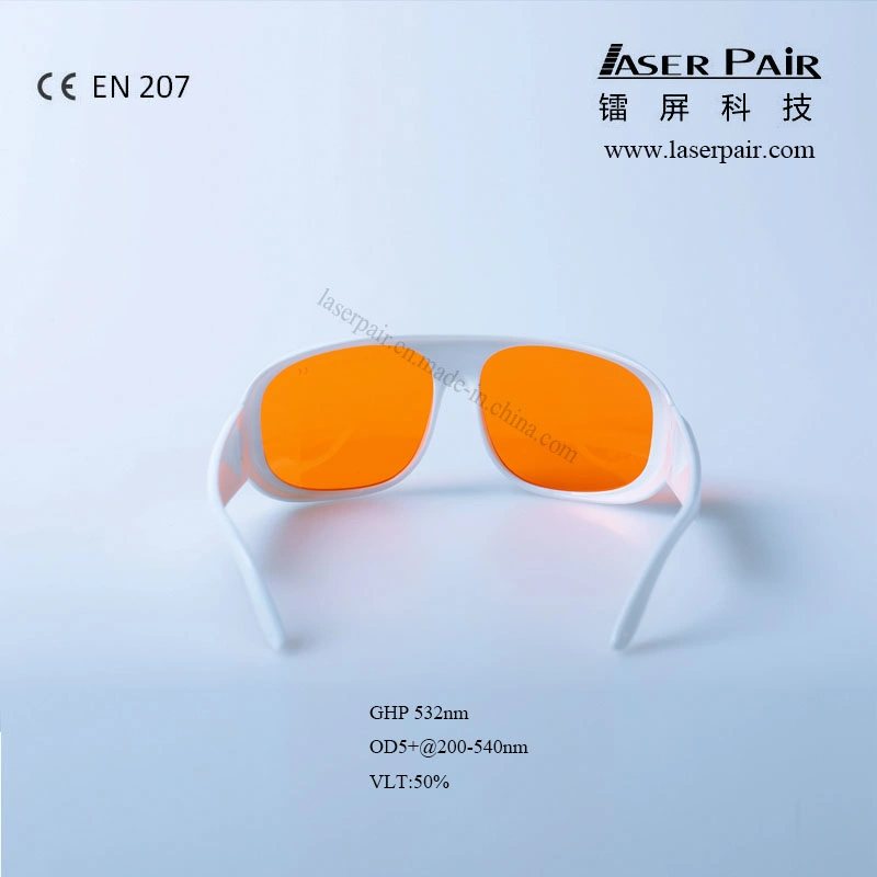 Gafas de seguridad láser / gafas protectoras GHP para 266nm, 355nm, 515nm, 532nm para láser verde, protección UV cumple CE EN207