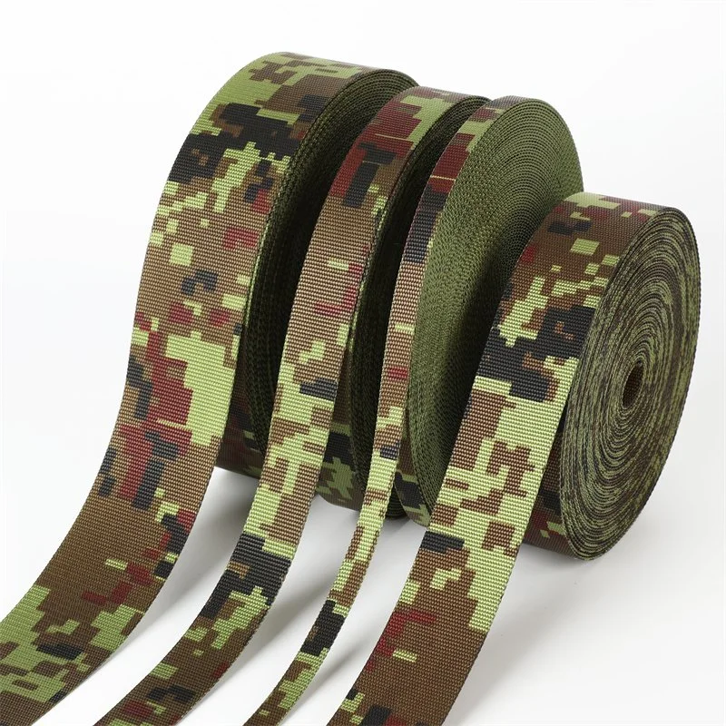 OEM Custom Mil Spec Custom Tactical Heavy Duty Camo Nylon Camouflage Tape 25 mm Webbing