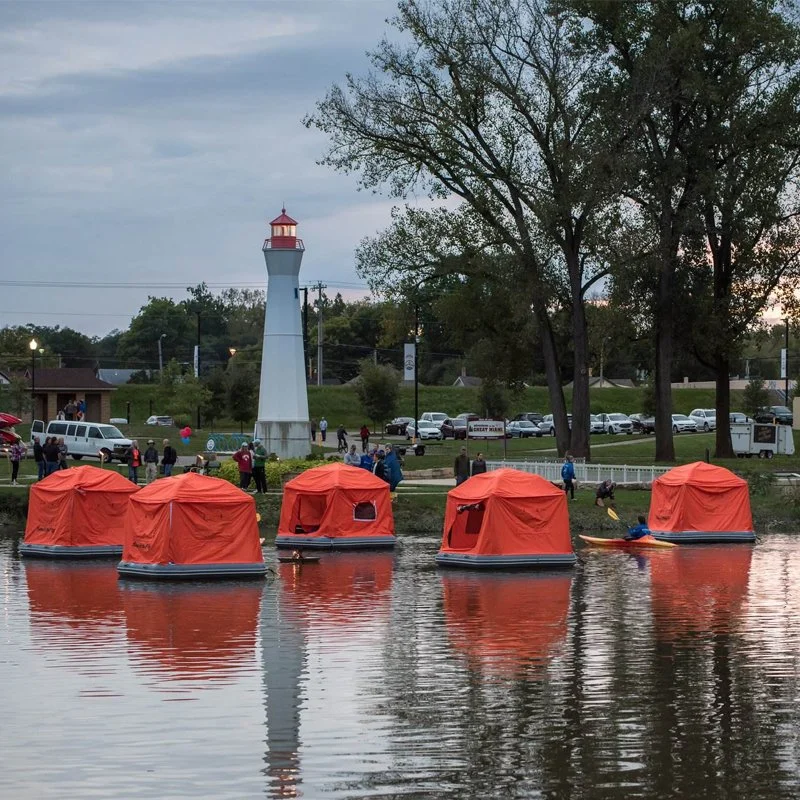 Heißer Verkauf Faltbare Tragbare Aqua Camping Aufblasbare Schwimmende Floating Raft Zelt