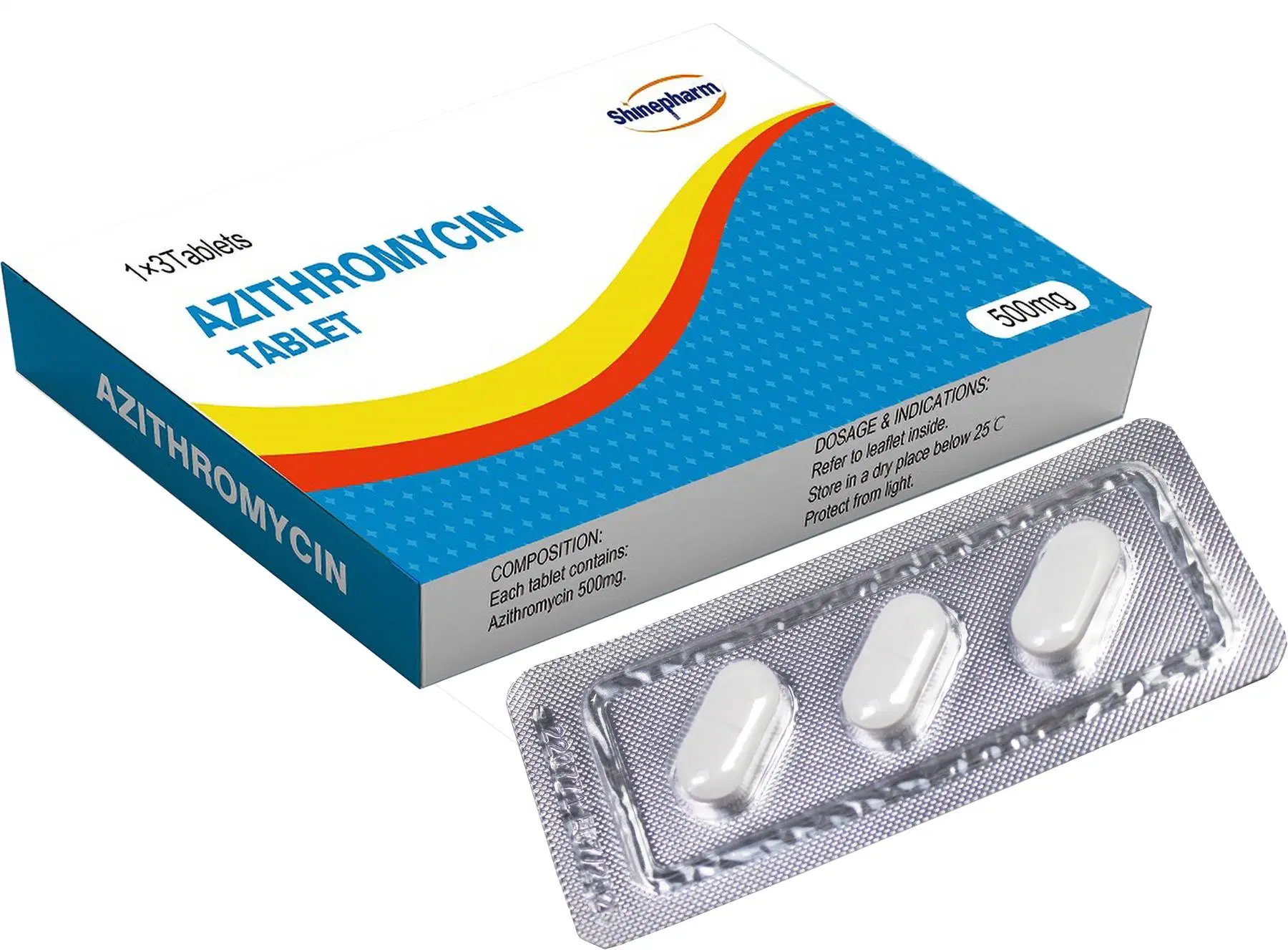 Antibiotic Medicine Azitrocin/Azithromycin Tablet 500mg with GMP