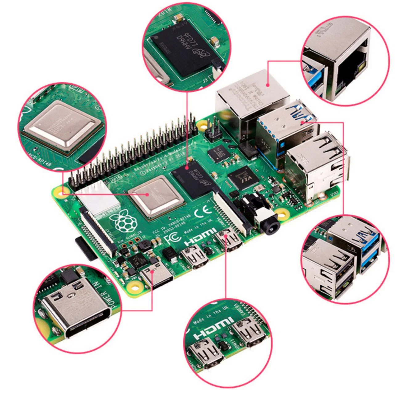 Raspberry Pi 4 Modelo B 1GB / 2GB / 4GB RAM para bricolaje