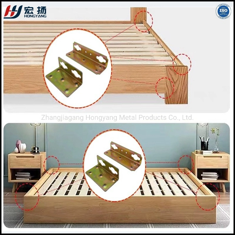 Furniture Bed Corner Code Connector Right Angle Bed Hanging Solid Wood Bed Fixed Hinge Bed Latch Furniture Hardware Accessories