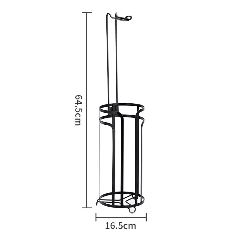 Black Home Basics Wire Collection Free-Standing Toilet Paper Towel Holder