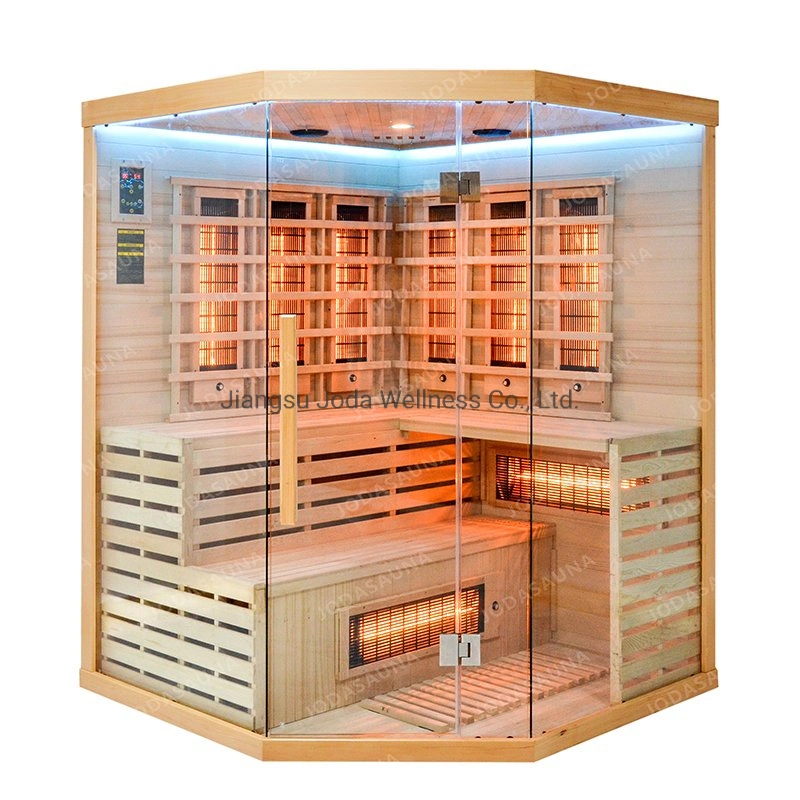 Solid Wood Small Corner Far Infrared Sauna Room for 2-3 Person