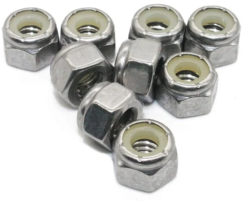 M36 DIN985-M4 inserto de nylon autoblocante de cabeza hexagonal métrico de acero Contratuerca