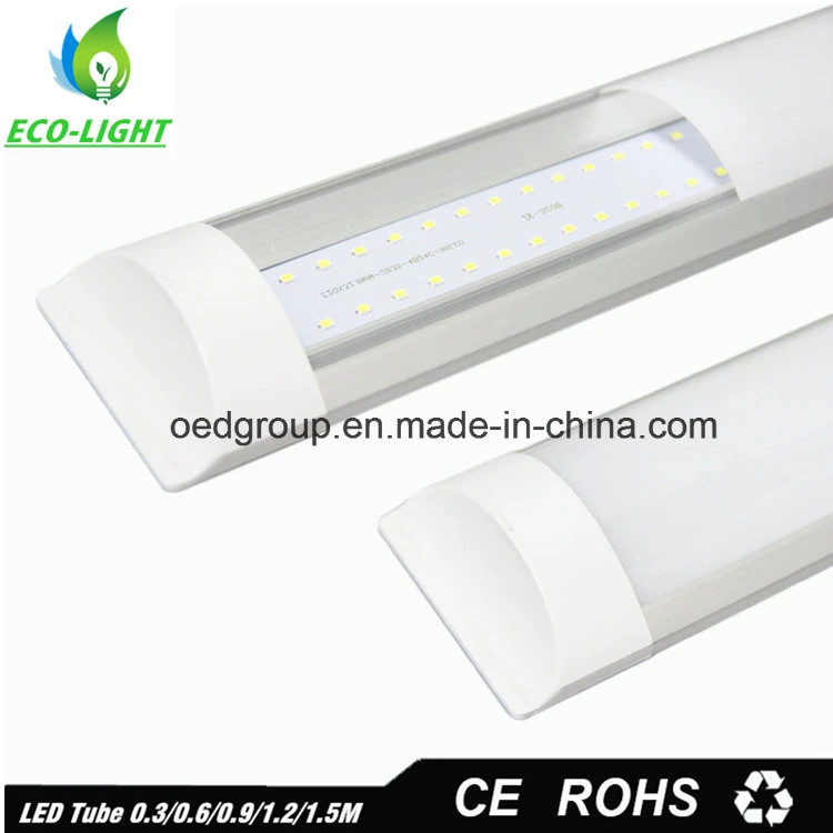 Tri-Proof LED Flat Tube Light 3FT 900mm 28W with Frosted Plastic Cover and Aluminum Radiator