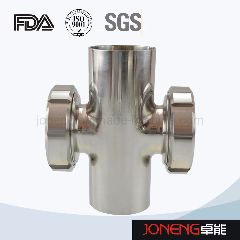 Stainless Steel Sanitary Union Type High Pressure Double Window Cross Type Flow Indicator for Pipe