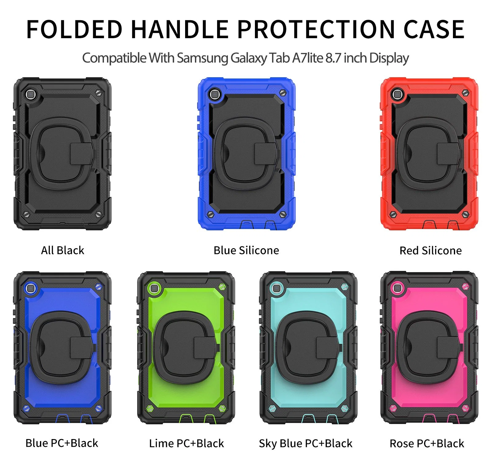 Funda resistente a golpes de silicona para Samsung Galxy Tab A7 Lite con correa para el hombro