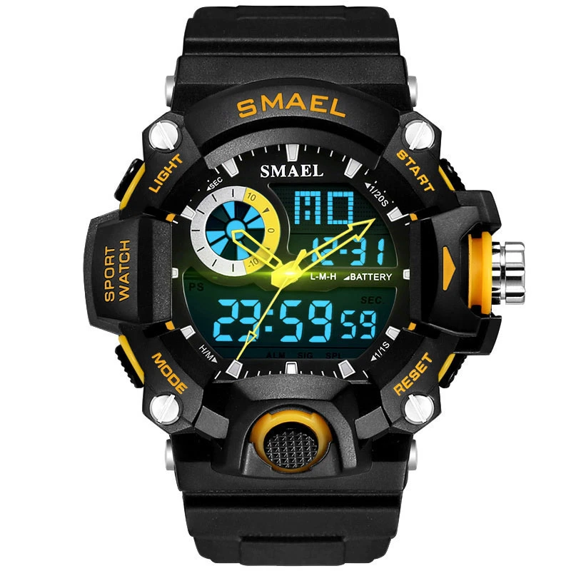 2022 Drop Shipping High Quality Yellow Fashion LED Display Digital Watch Customize Silicone Men's Sports Wrist Watch