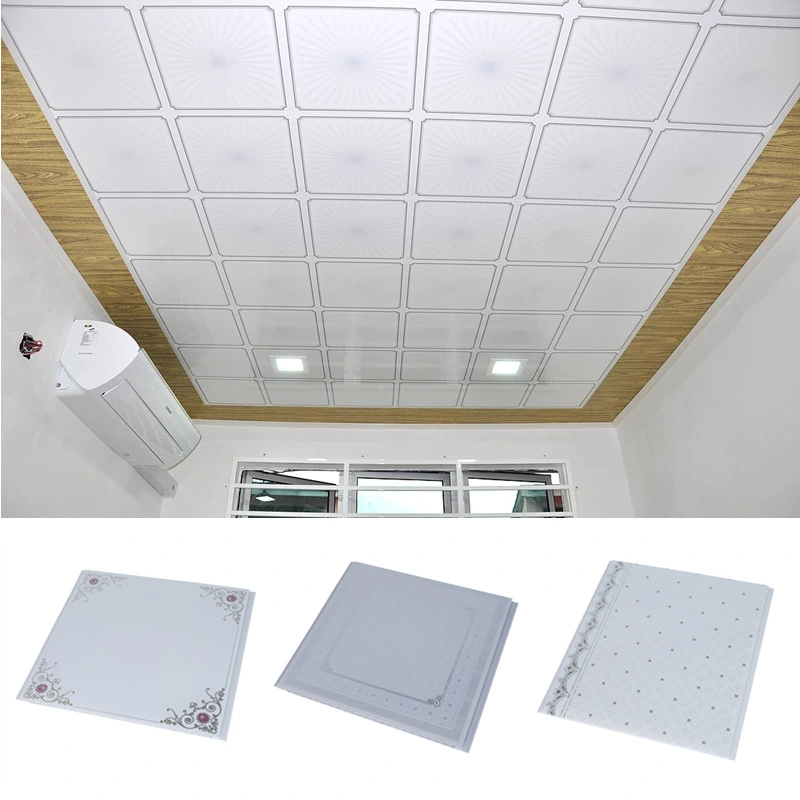 Ejemplo de personalización libre 300mm impermeable y resistente a fuego Plafond PVC techo Panel Blanco PVC Precio techo China Fabricante