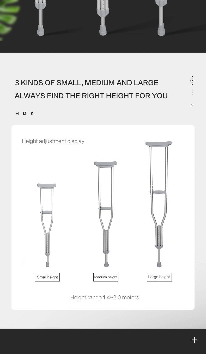 Produtos médicos ortopédicos produto de imobilização alumínio Portátil Crutch